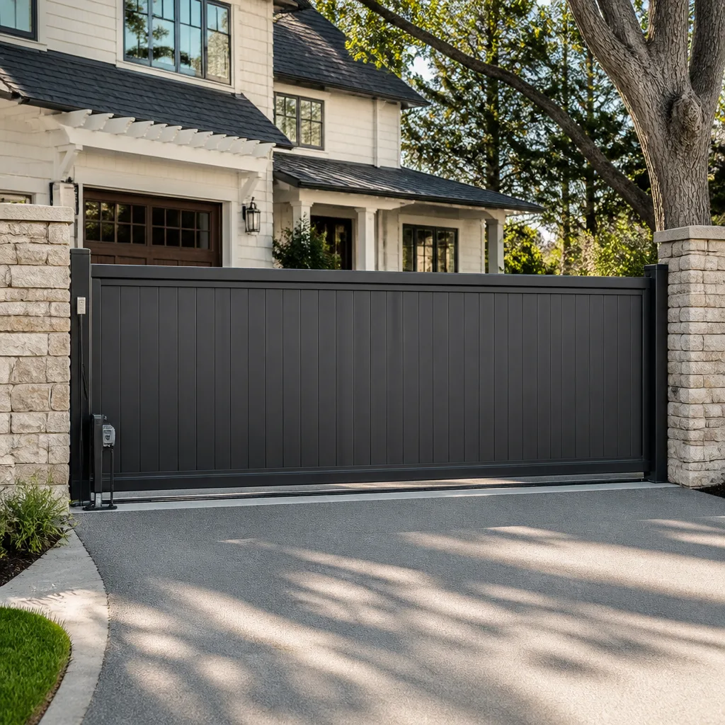Sliding driveway gates
