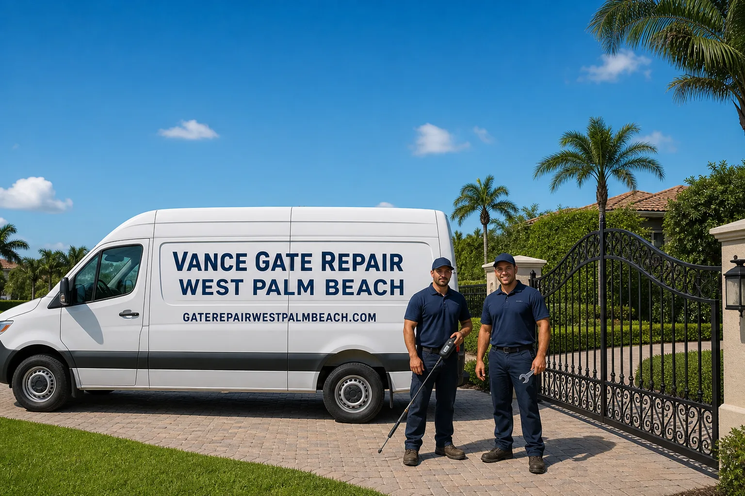Vance Gate Repair West Palm Beach gate repair service vehicle and crew in West Palm Beach, FL
